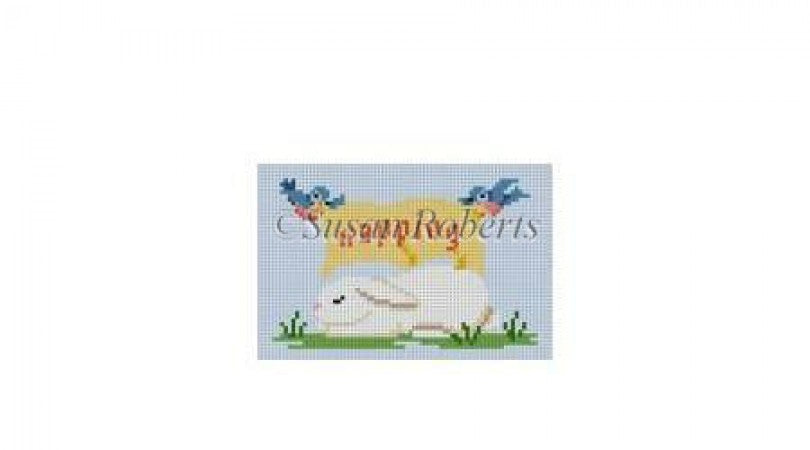 Napping Sleeping Bunny Canvas - KC Needlepoint