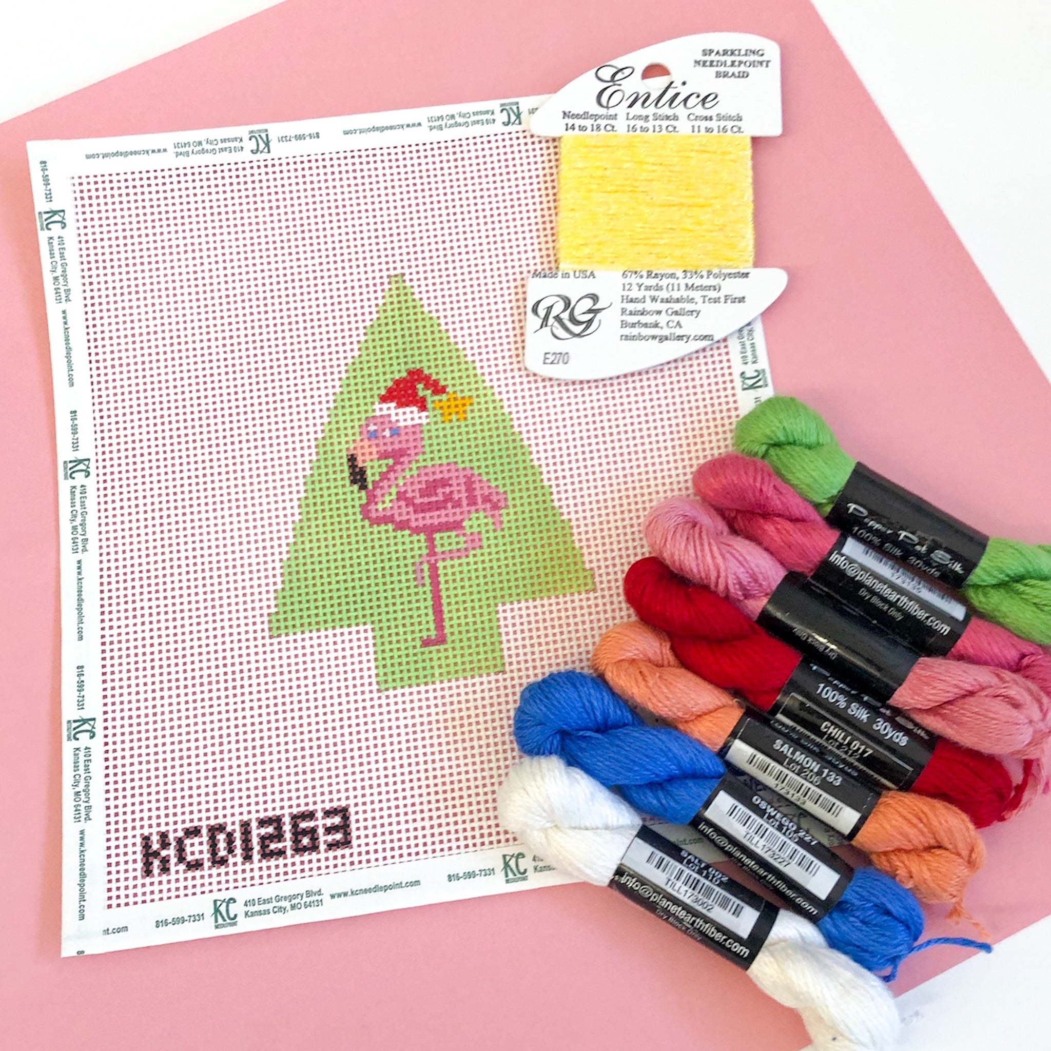 Flamingo Tree Kit - KC Needlepoint