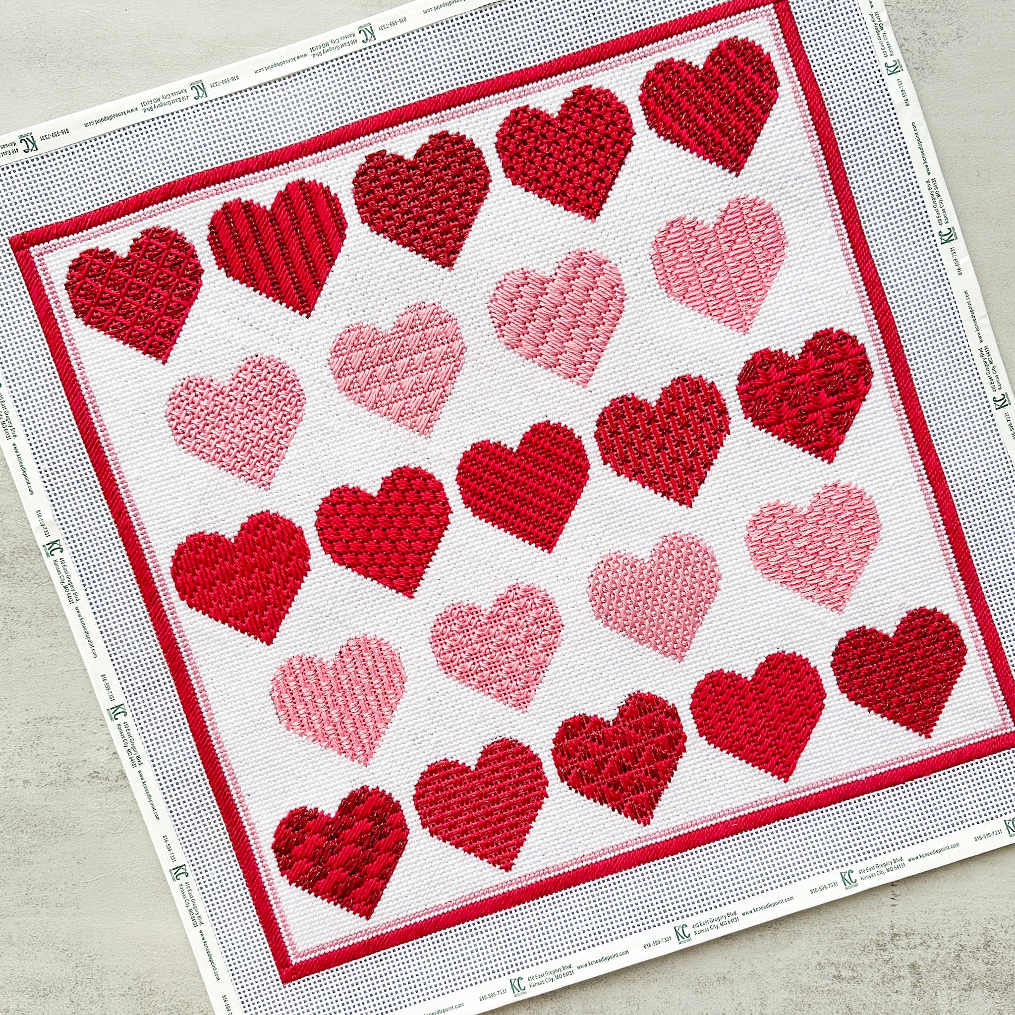 23 Hearts in 2023 Kit - KC Needlepoint