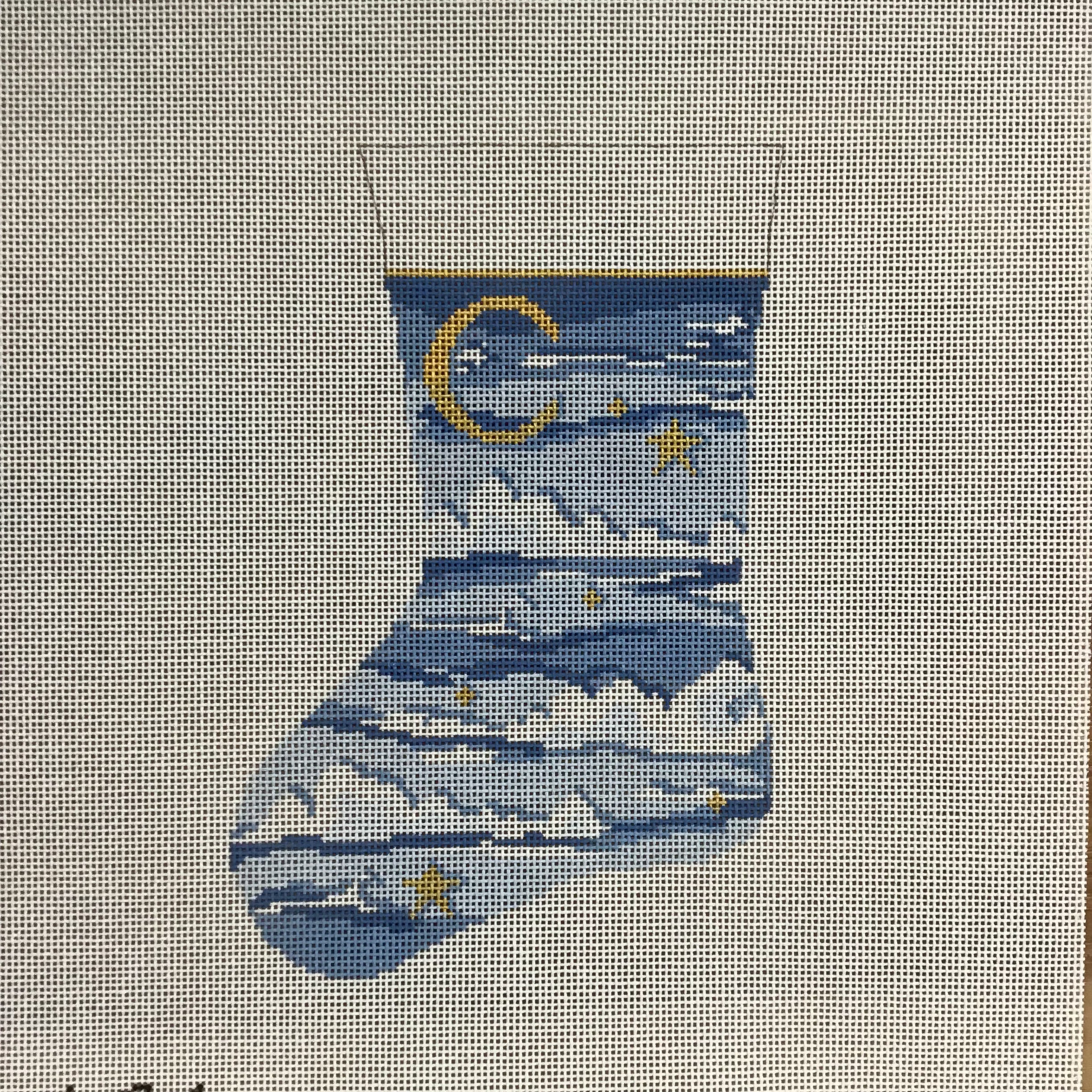 Celestial Mini Sock Canvas - KC Needlepoint