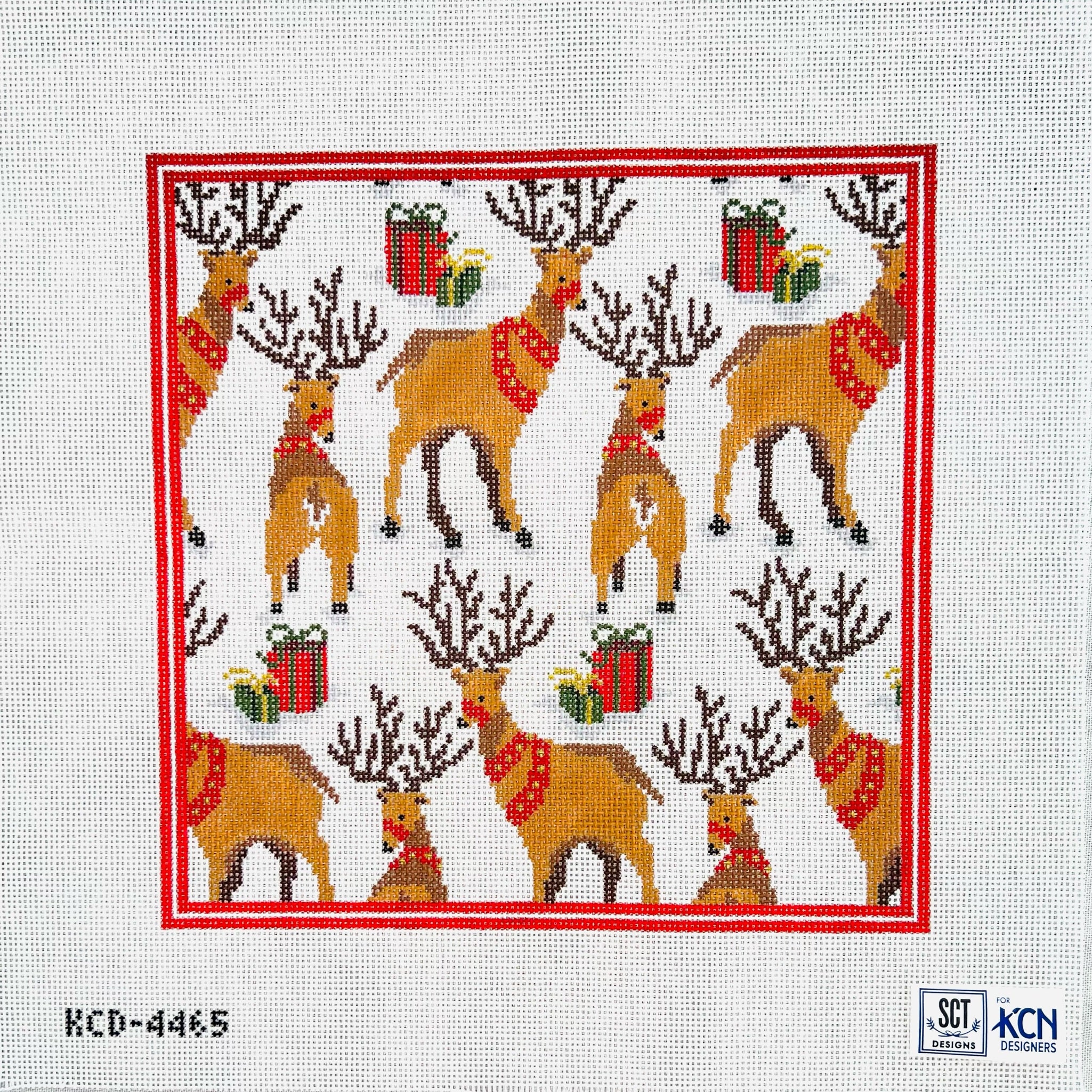 Reindeer Pillow Canvas - KC Needlepoint