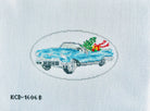 Blue Christmas Cadillac Ornament Canvas - KC Needlepoint