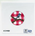 Gingham Round Blue Jay Canvas - KC Needlepoint