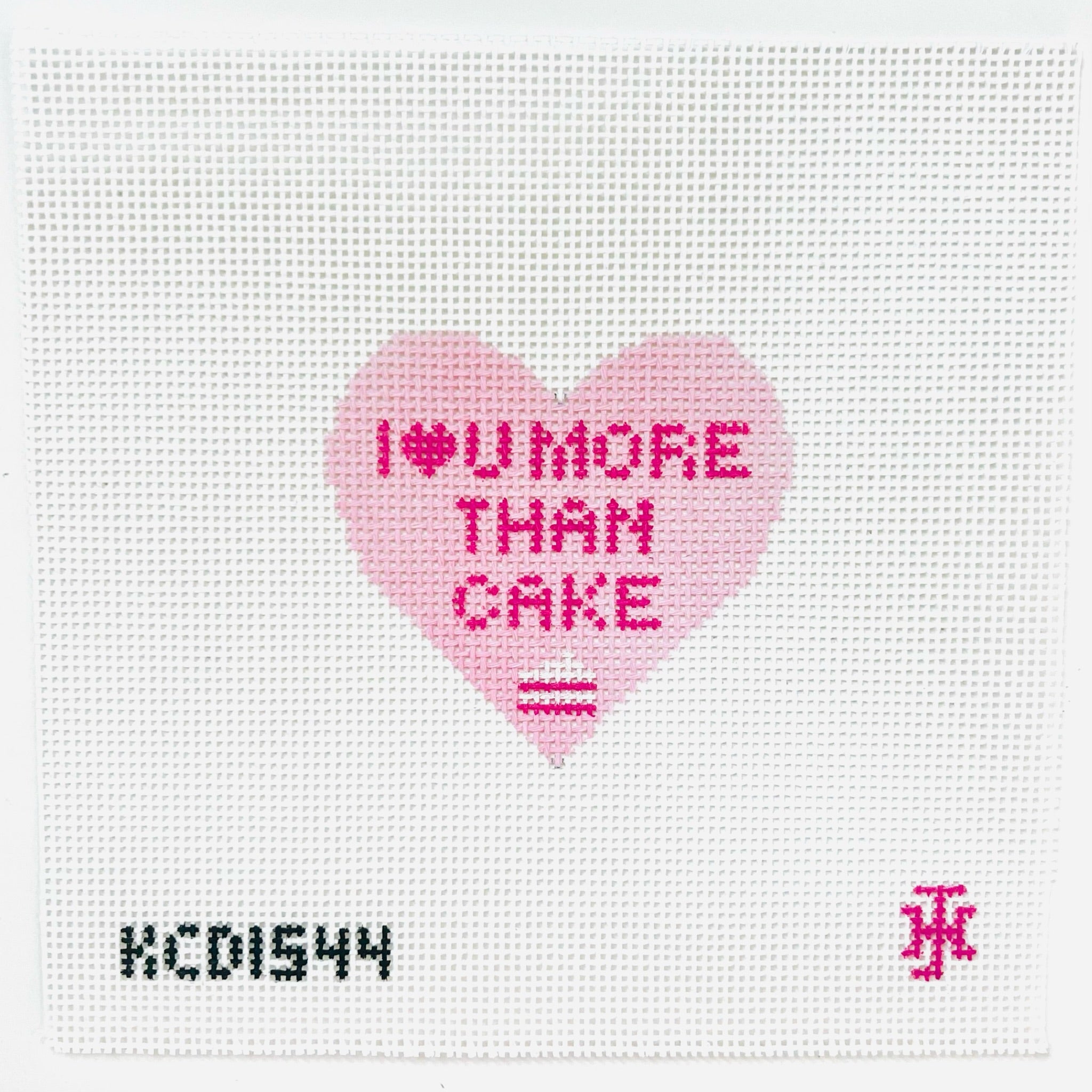 I Love U More Than Cake Canvas - KC Needlepoint