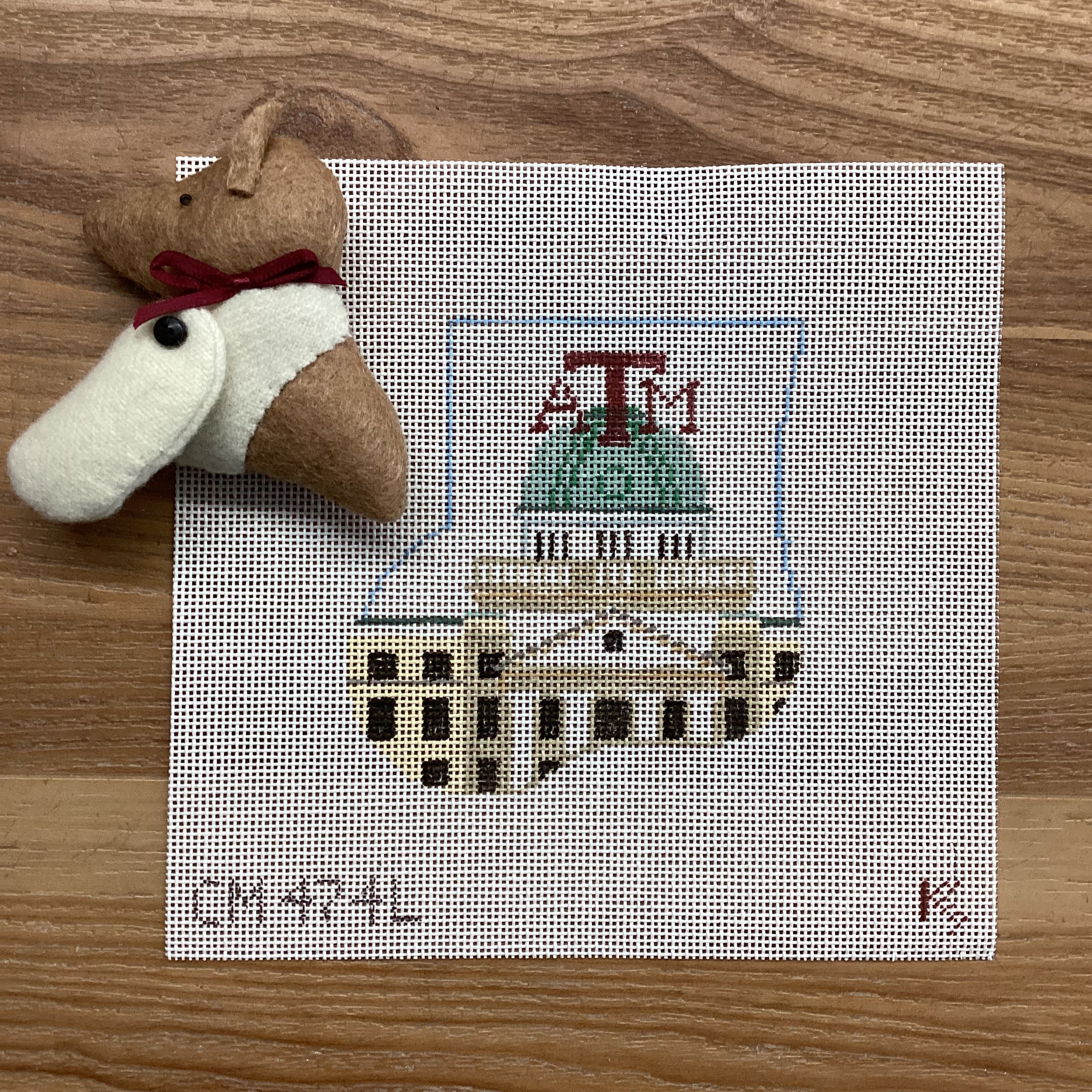 Texas A & M Mini Sock Canvas - KC Needlepoint