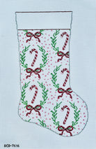 Candy Cane Stocking Canvas - KC Needlepoint