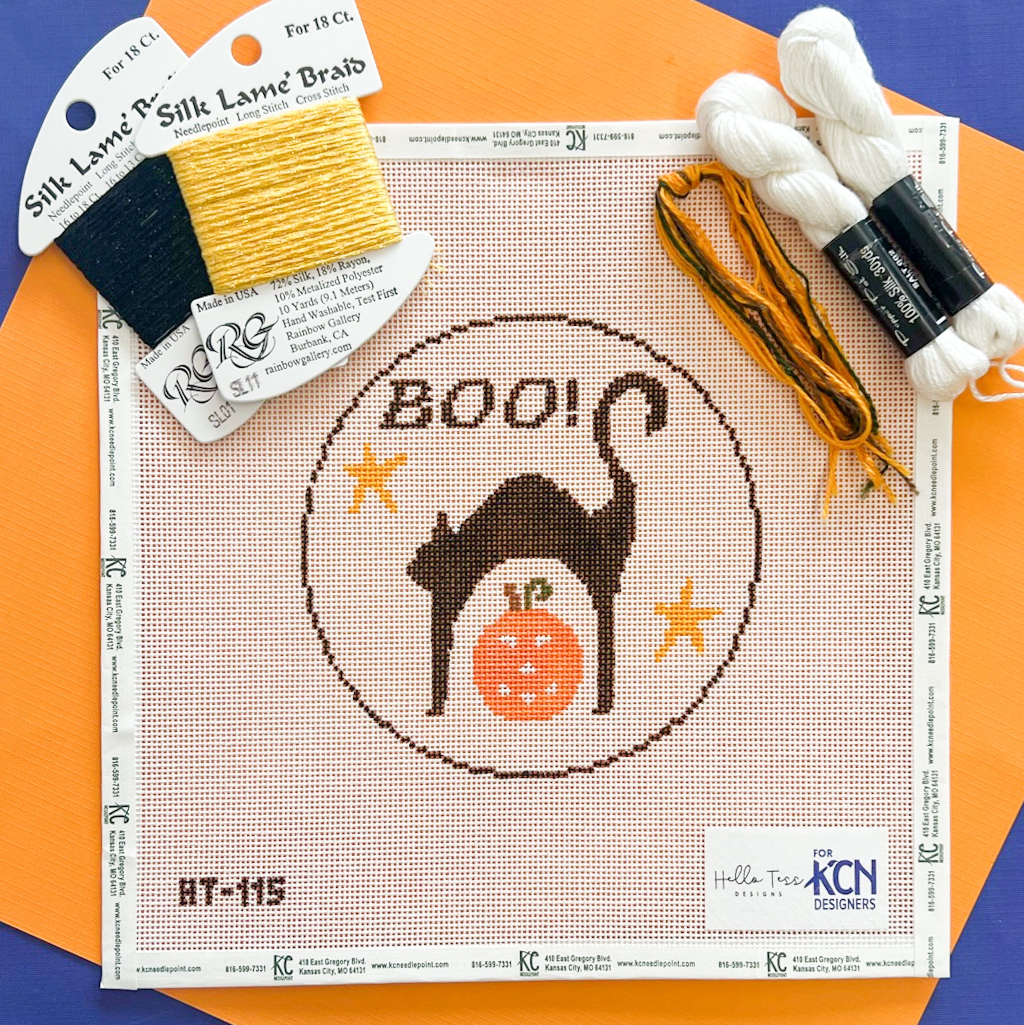 Boo Cat Kit - KC Needlepoint