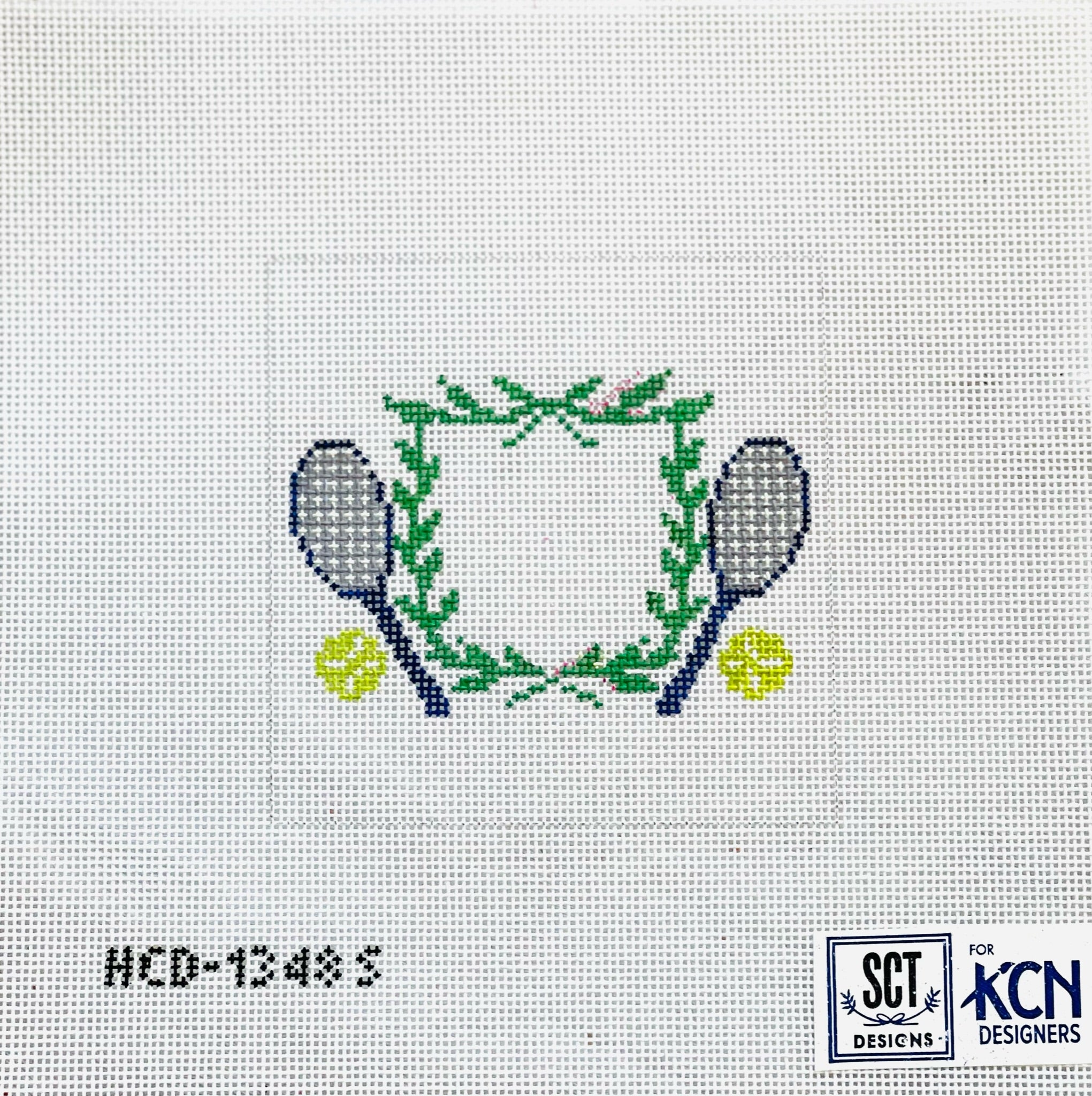 Tennis Crest Canvas - KC Needlepoint