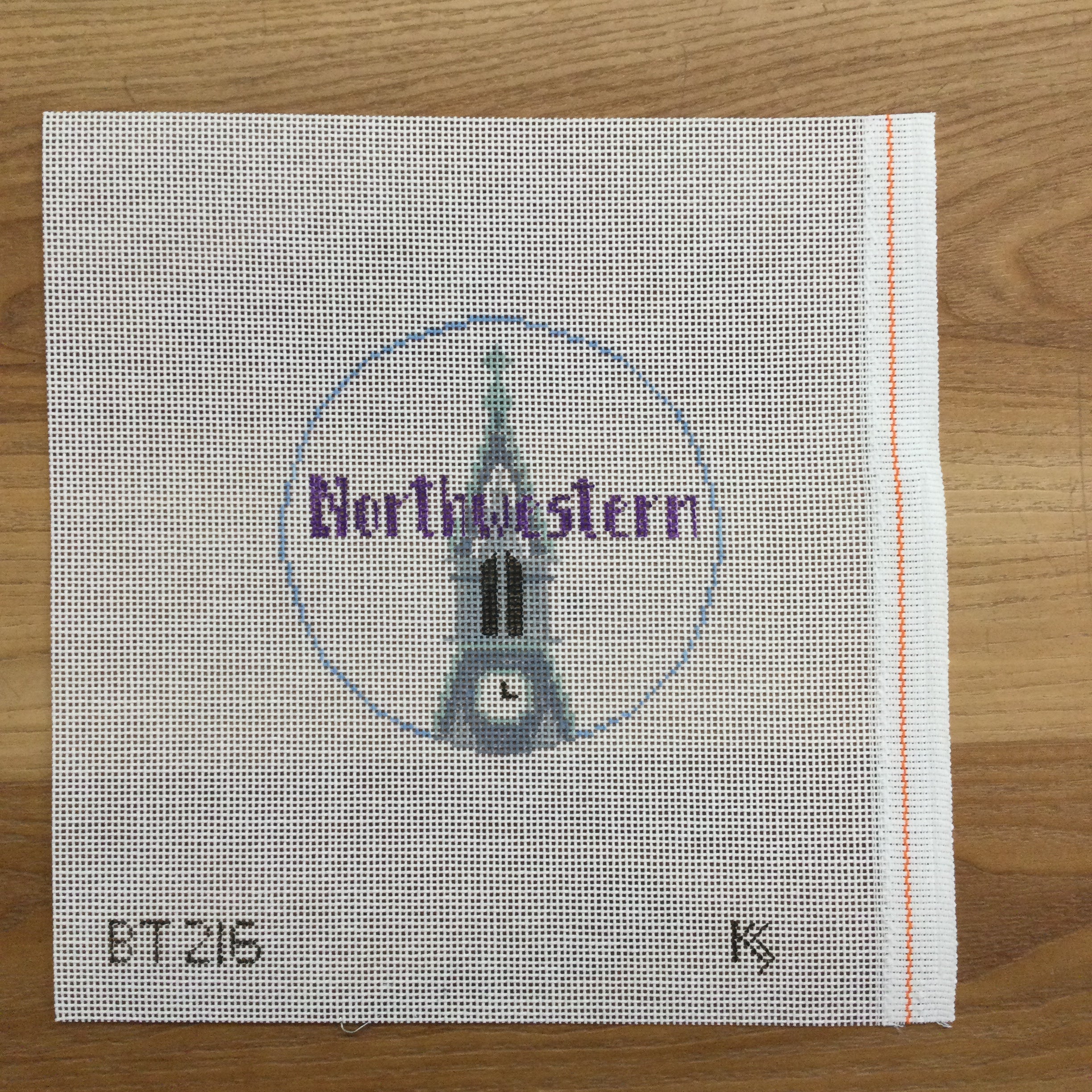 Northwestern Round Canvas - KC Needlepoint