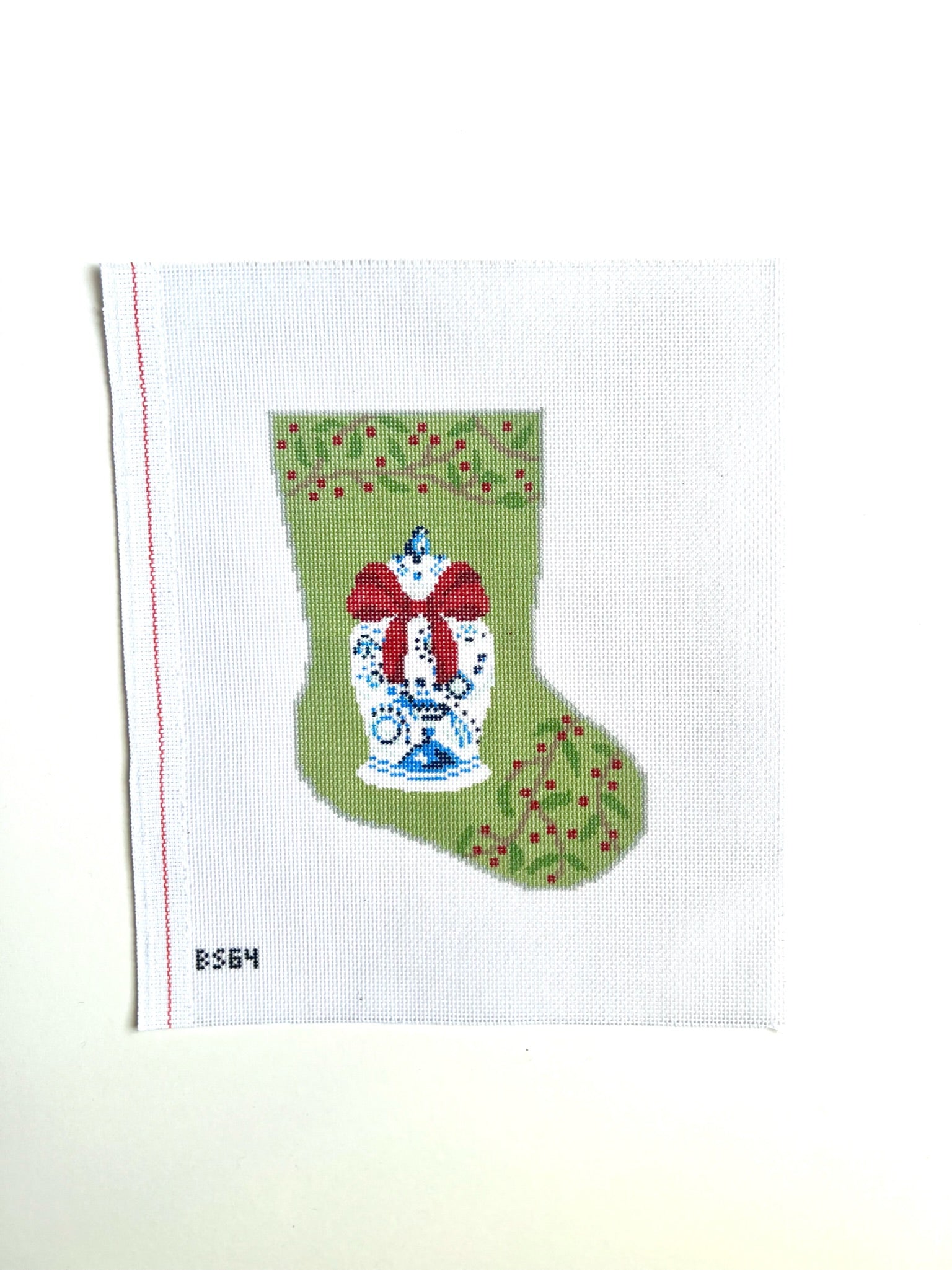 Ginger Jar Ornament Sized Stocking Canvas - KC Needlepoint