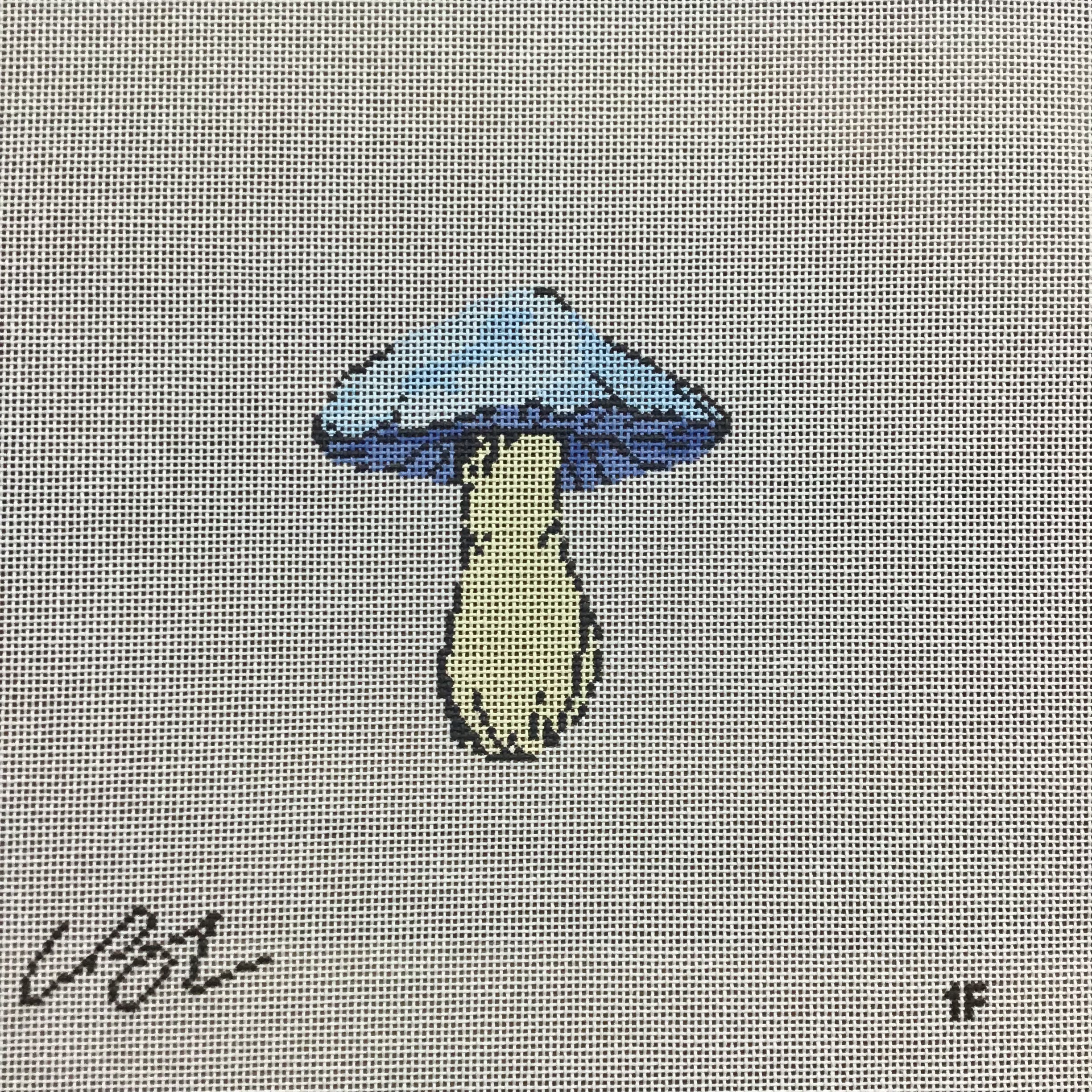 Blue Top Mushroom Canvas - KC Needlepoint