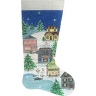 Winter Village Stocking Canvas - KC Needlepoint