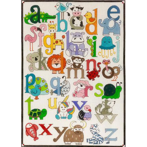 Animal Alphabet Needlepoint Canvas - KC Needlepoint