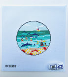 Swimming with Dolphins Canvas - KC Needlepoint