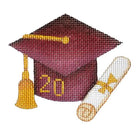 Graduation Cap Needlepoint Ornament Canvas - KC Needlepoint