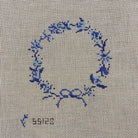 Blue Floral Wreath Canvas - KC Needlepoint