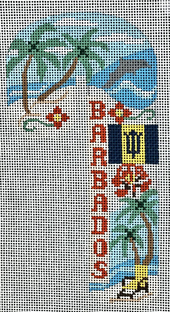 Barbados Travel Candy Cane Canvas - KC Needlepoint