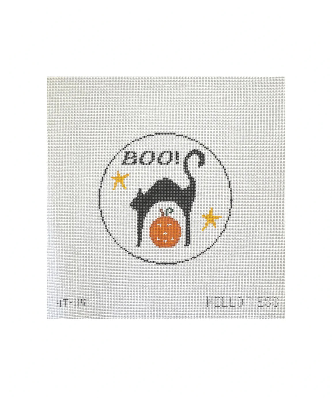 Black Cat Boo Canvas - KC Needlepoint