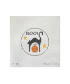 Black Cat Boo Canvas - KC Needlepoint