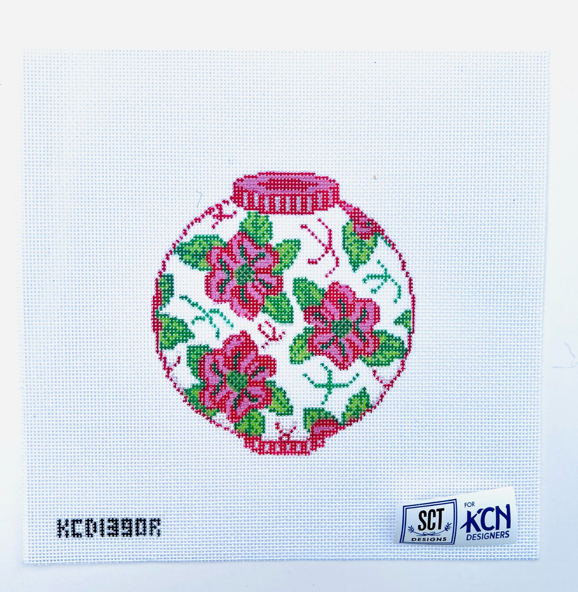 Christmas Ginger Jar Canvas - KC Needlepoint