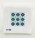 Teal Moroccan Tile Canvas - KC Needlepoint