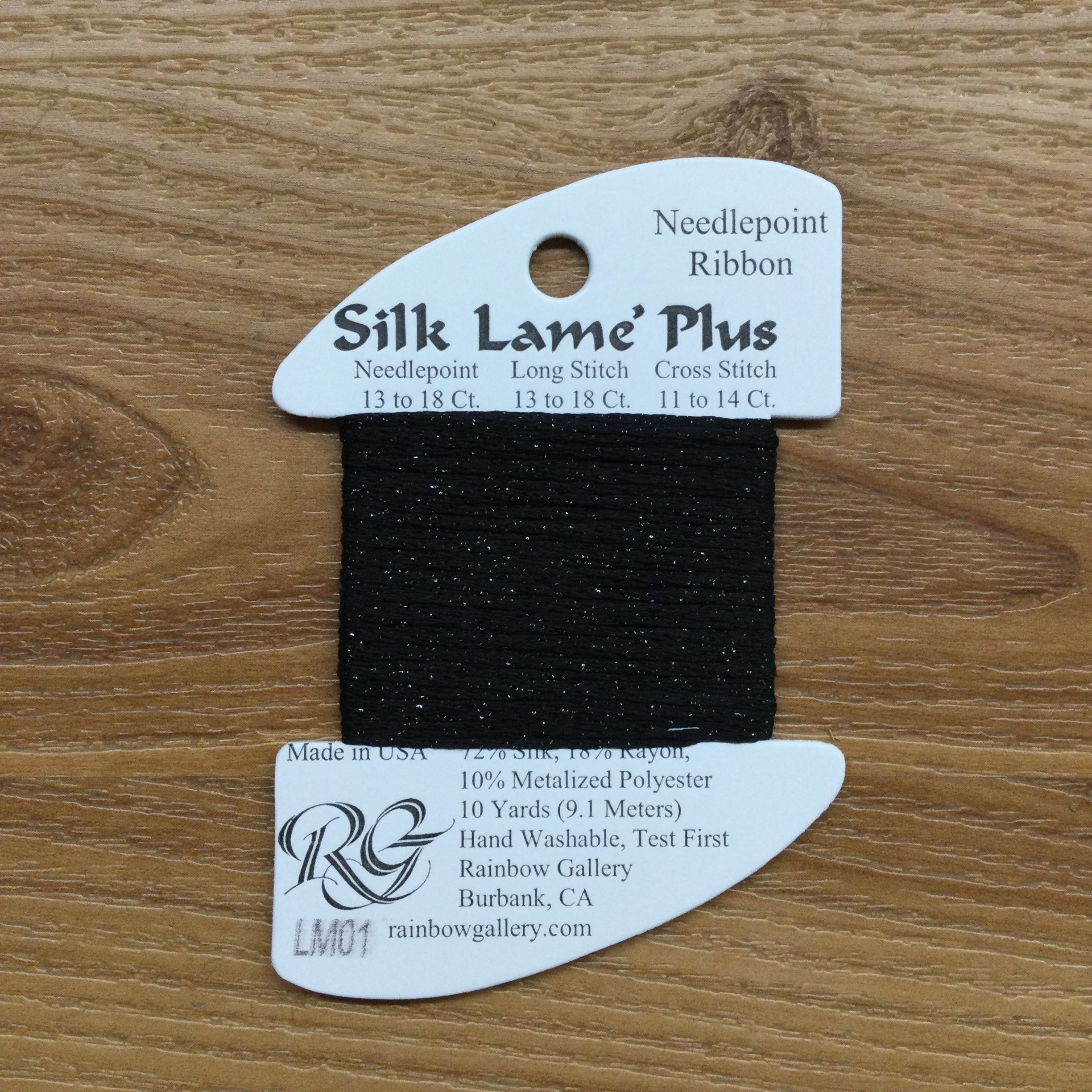 Silk Lamé Braid Plus LM01 Black - KC Needlepoint