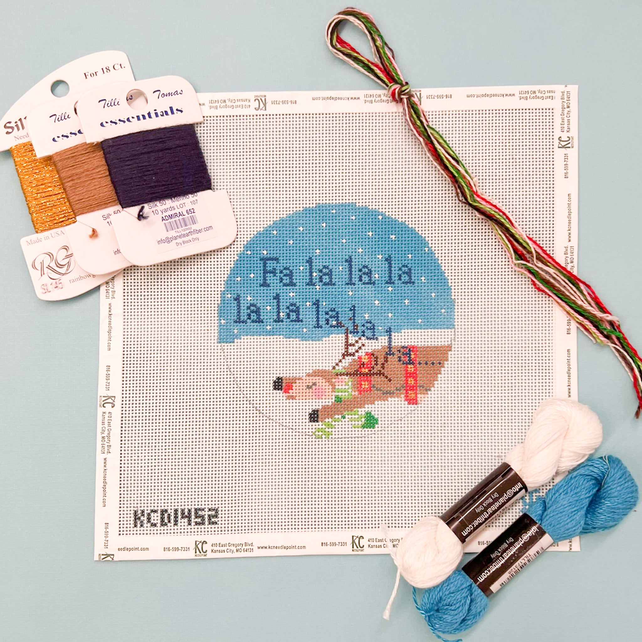 Fa La La Reindeer Kit - KC Needlepoint