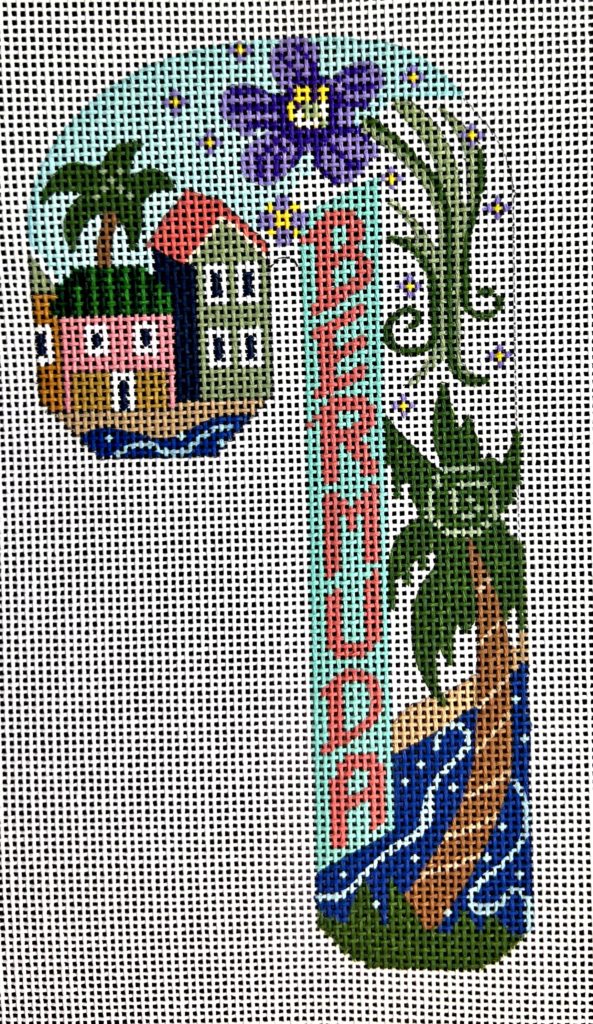 Bermuda Travel Candy Cane Canvas - KC Needlepoint