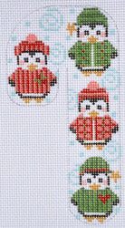 Penguin Candy Cane Canvas - KC Needlepoint