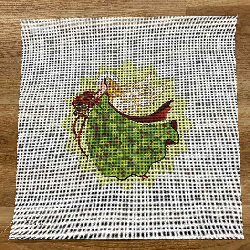 Holly Angel Star Needlepoint Canvas - needlepoint