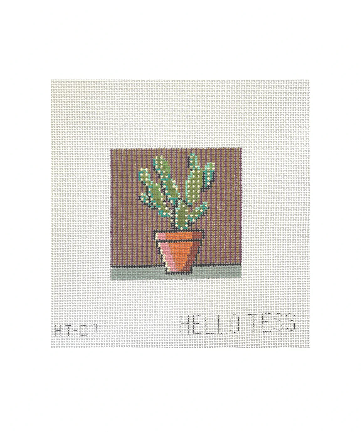 Cactus Square Canvas - KC Needlepoint