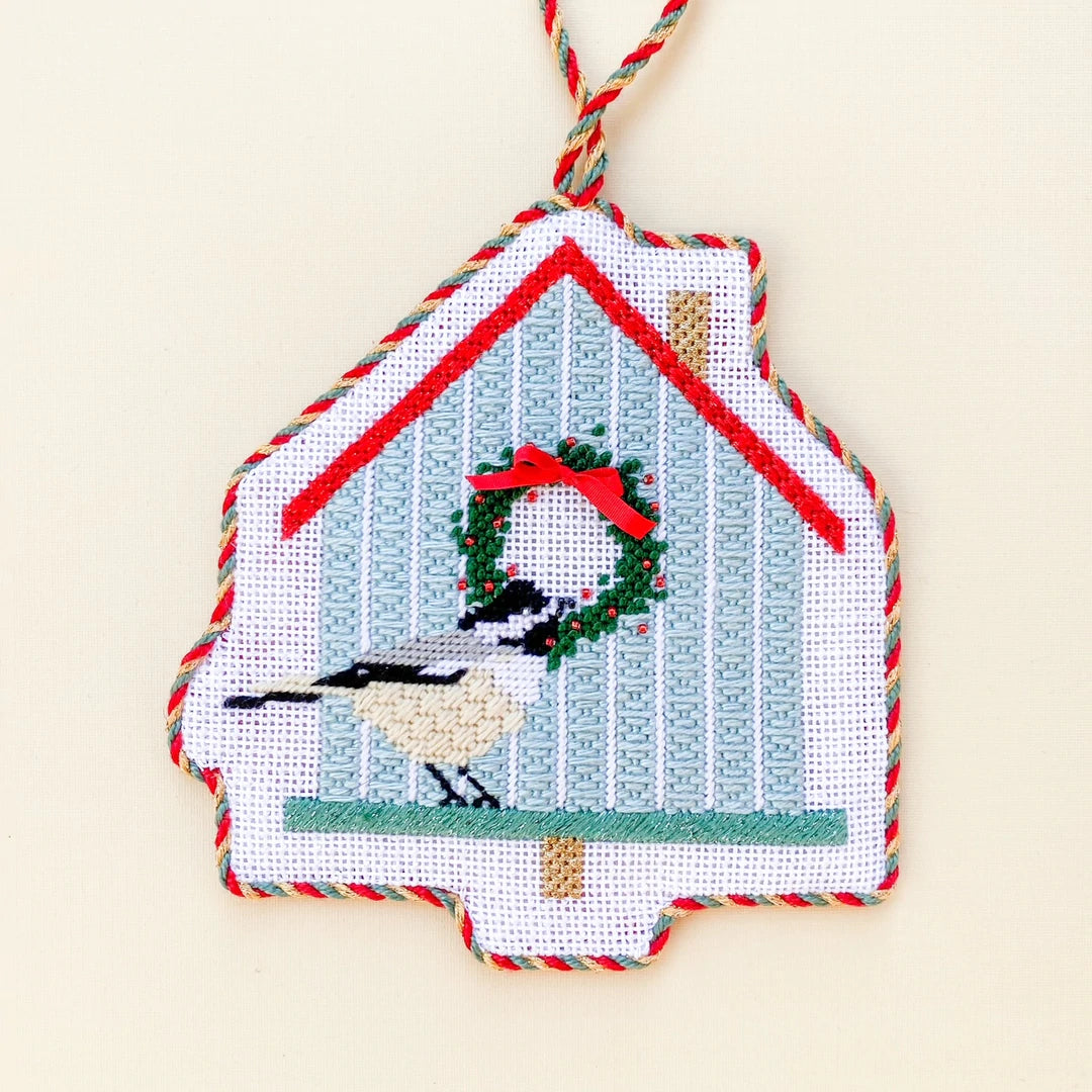 Birdhouse with Chickadee Canvas - KC Needlepoint