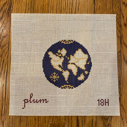 Small Atlas Navy Needlepoint Canvas - KC Needlepoint