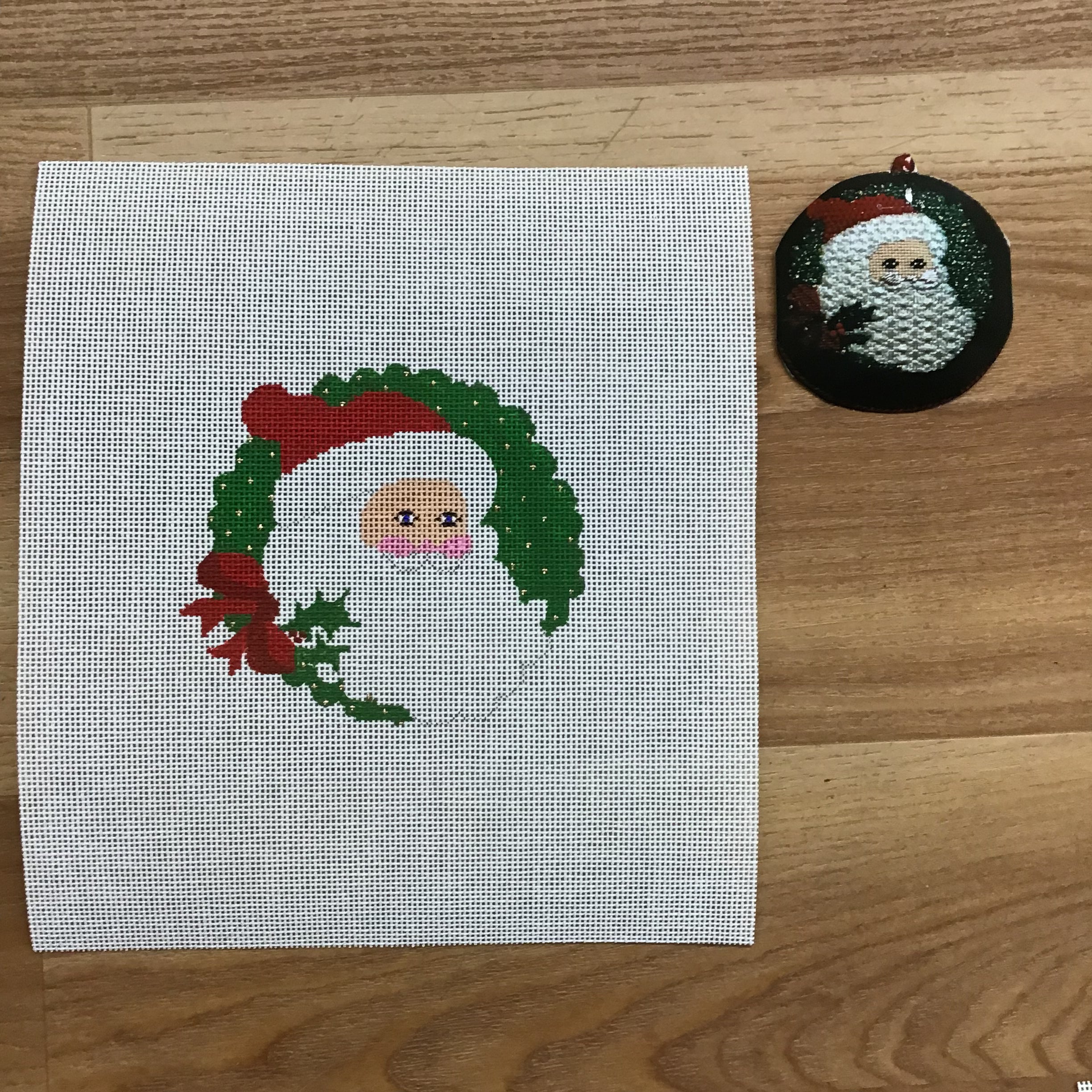 Ring Around the Rosy Santa Canvas - KC Needlepoint