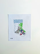 Are Those For Me Puppy? Ornament Sized Stocking Canvas - KC Needlepoint