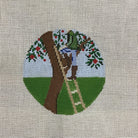 Apple Picking Round Canvas - KC Needlepoint