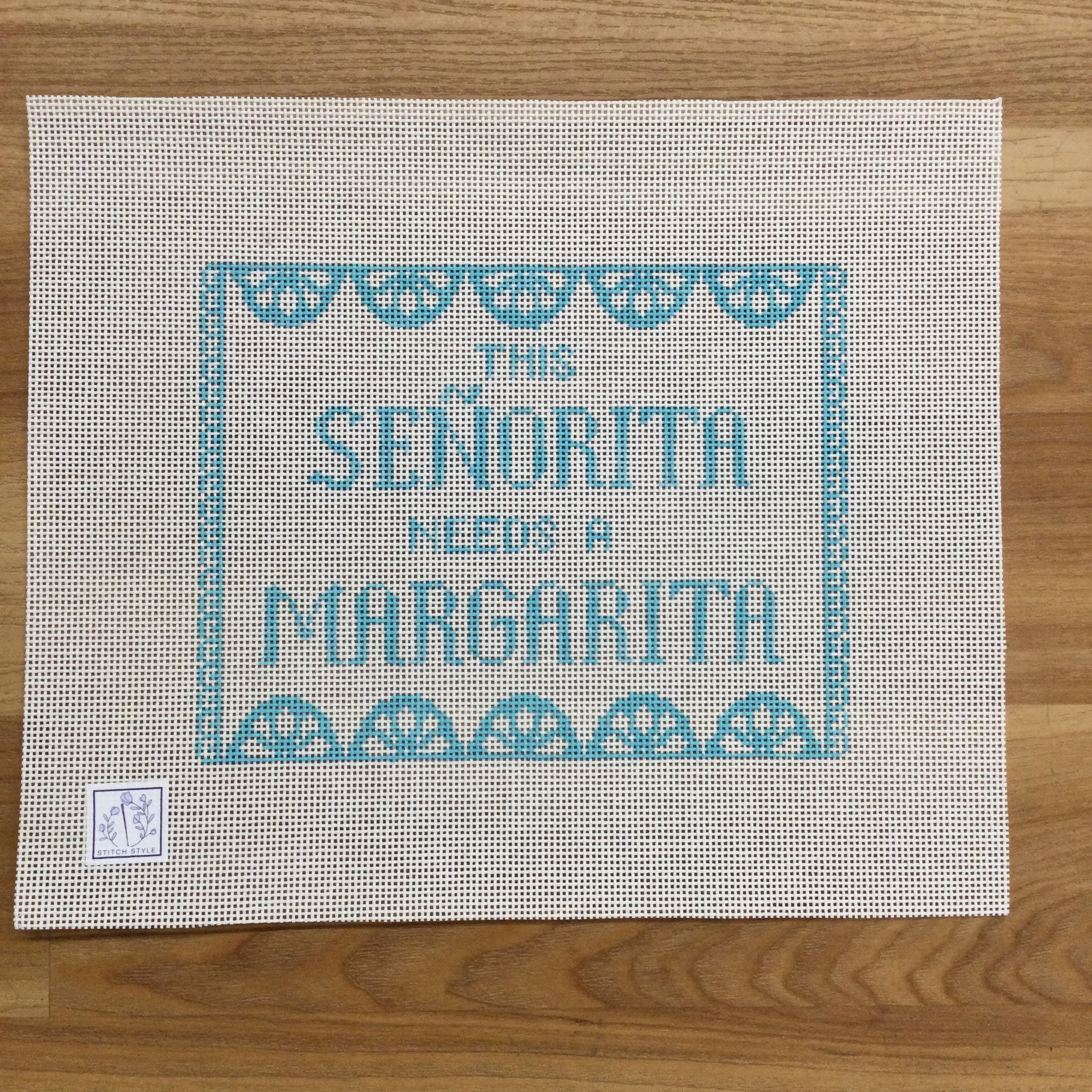 This Senorita Needs A Margarita Canvas - KC Needlepoint