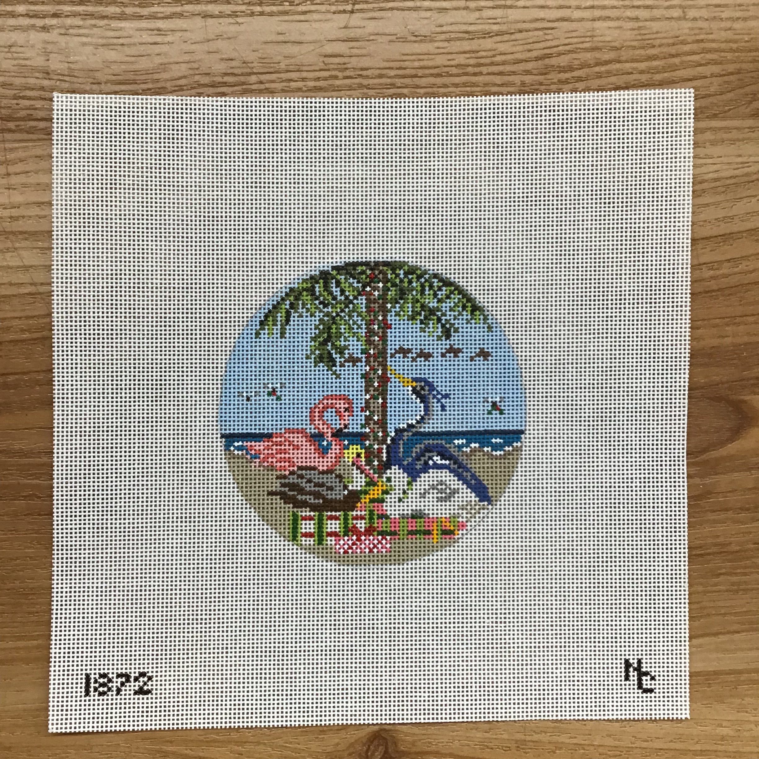 Bird Beach Ornament Canvas - KC Needlepoint