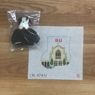 Boston University with Terrier Mini Sock Canvas - KC Needlepoint