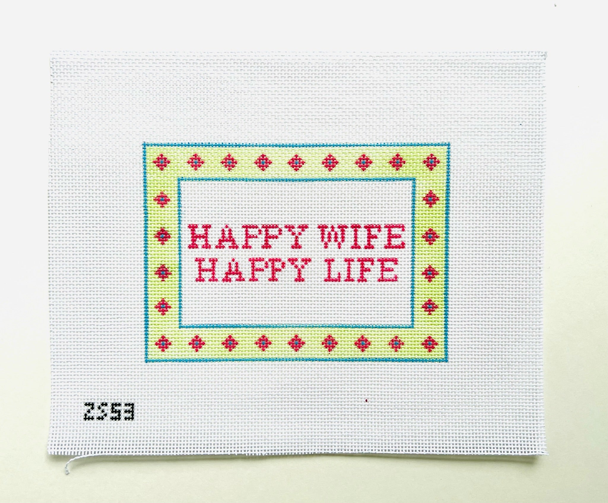 Happy Wife Happy Life Canvas - KC Needlepoint