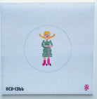 Girl on Scooter Ornament Canvas - KC Needlepoint