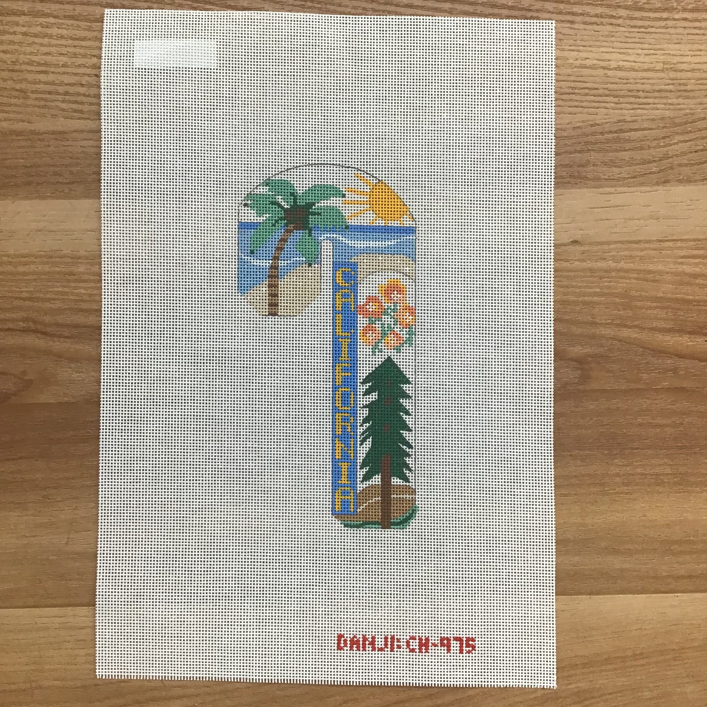 California Travel Candy Cane Canvas - KC Needlepoint