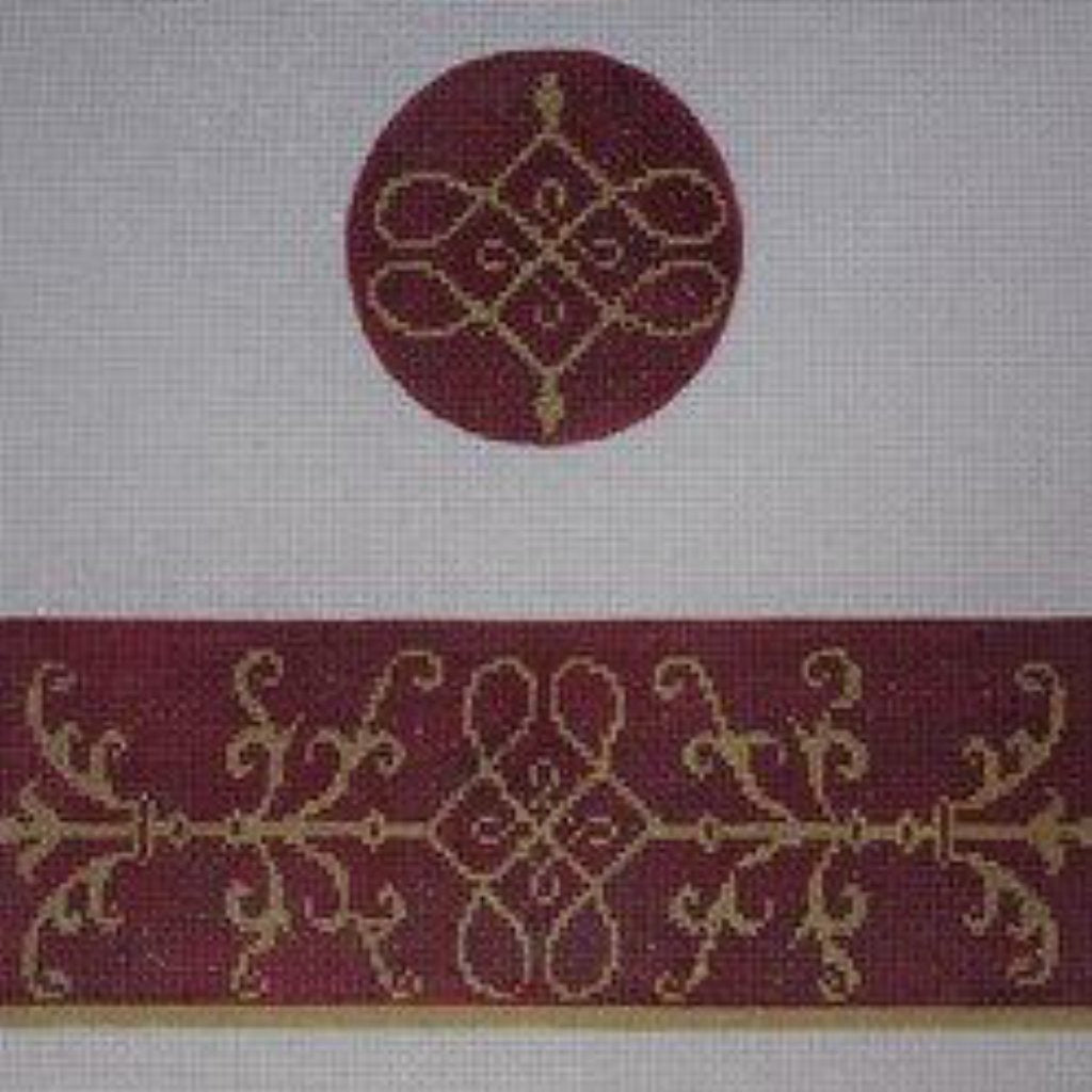 Maroon Hinged Box Canvas - KC Needlepoint