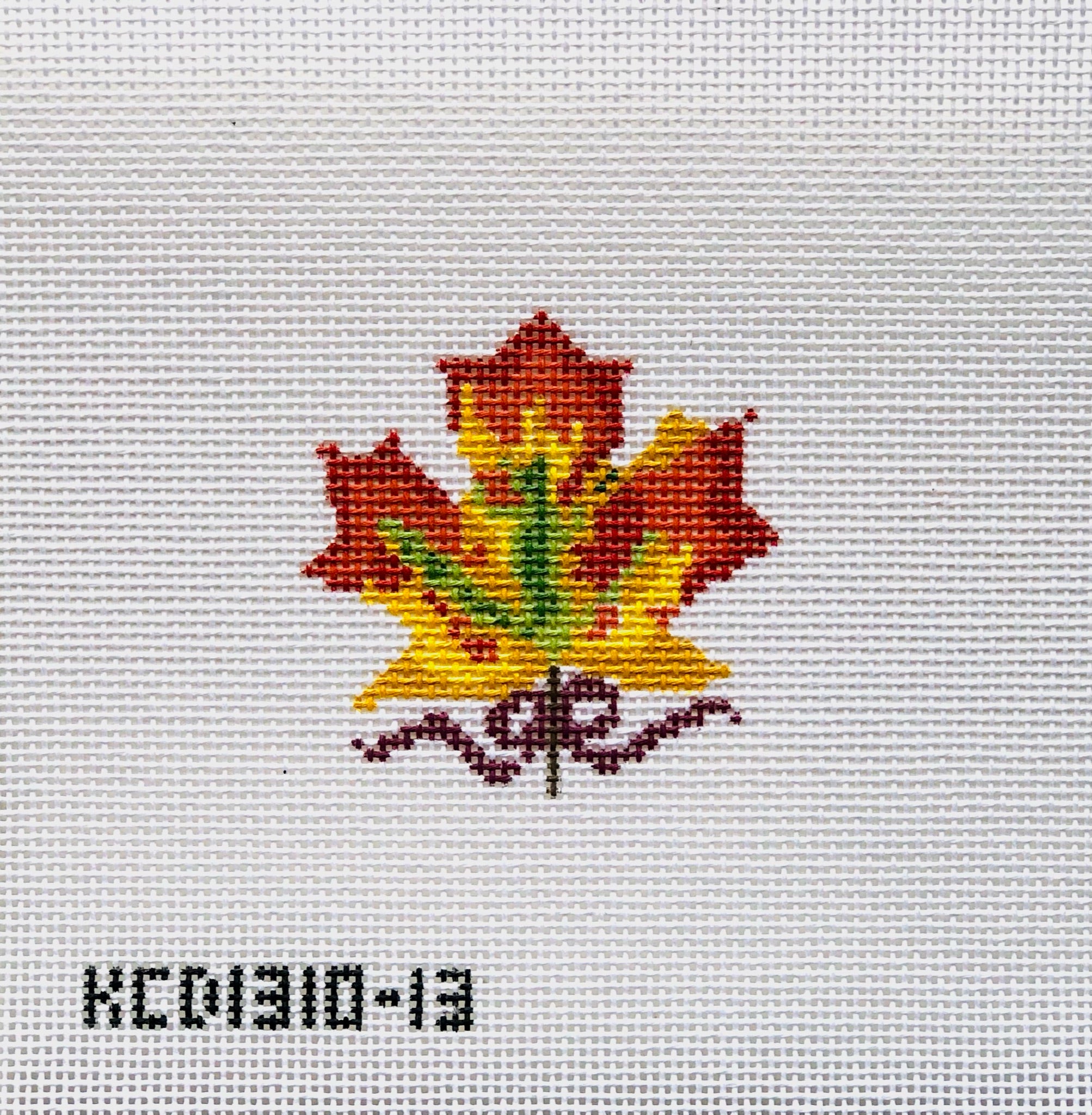 Autumn Leaf Ornament Canvas - KC Needlepoint