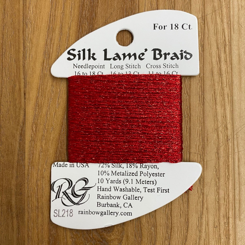 Silk Lamé Braid SL218 Corvette Red - KC Needlepoint