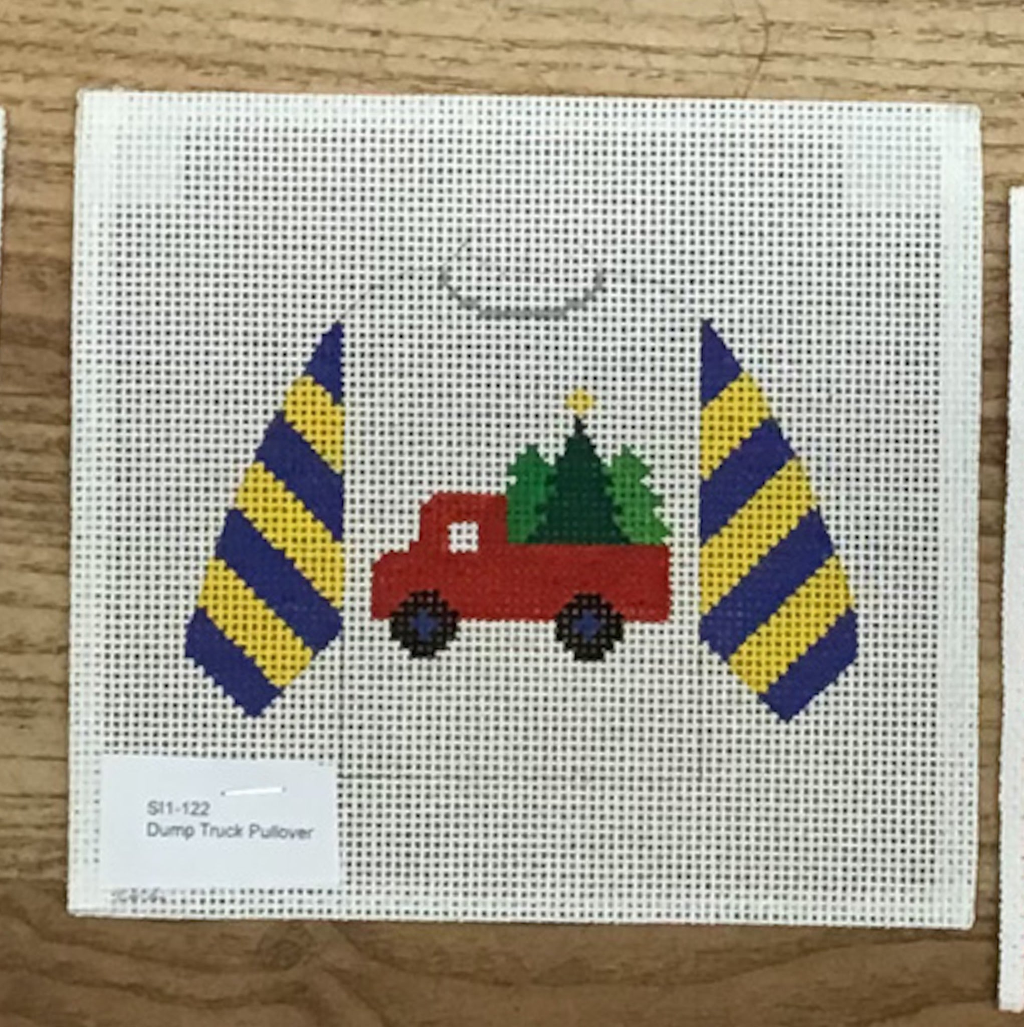 Dump Truck Pullover Sweater Needlepoint Canvas - KC Needlepoint