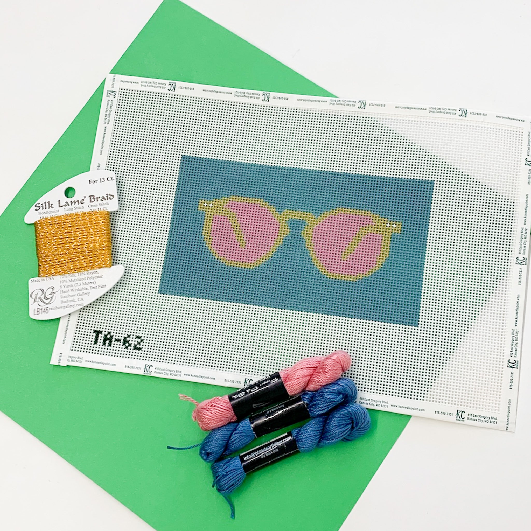 Rosé Colored Glasses Kit - KC Needlepoint