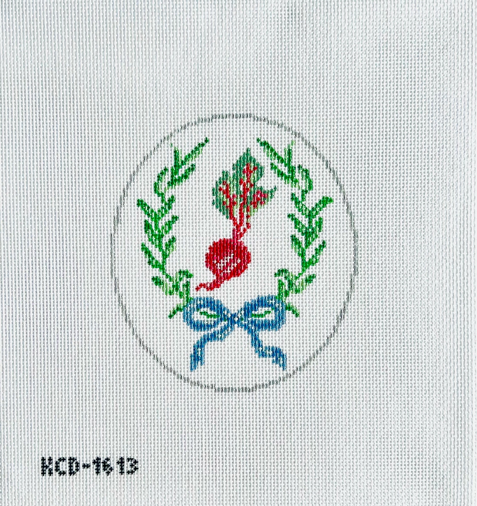 Radish Oval Ornament Canvas - KC Needlepoint