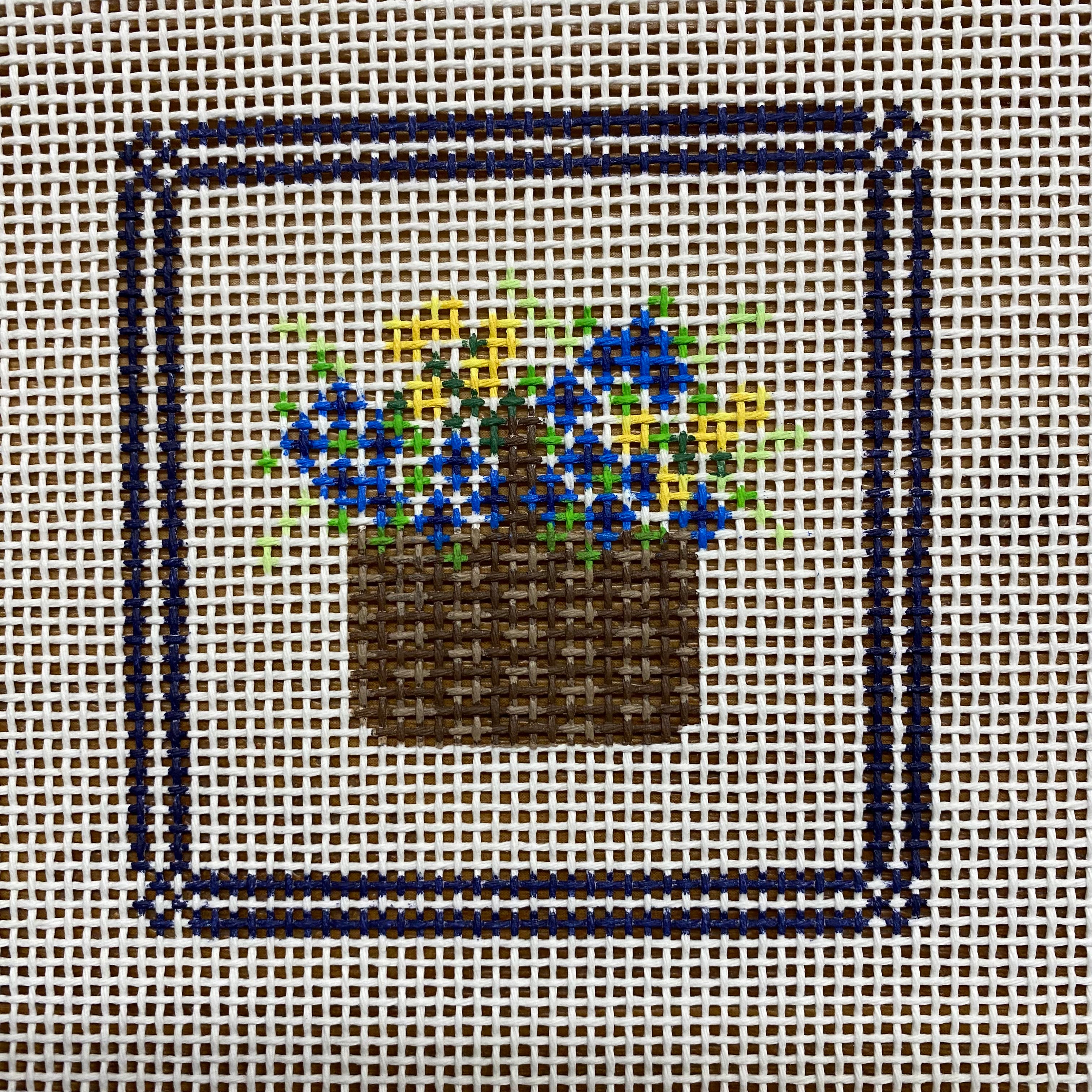 Little Flower Basket Canvas - KC Needlepoint