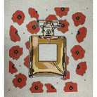 Perfume Bottle on Poppies Needlepoint Canvas - KC Needlepoint